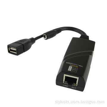 USB 2.0 Extension Adapter, RJ45 LAN Cable Over Cat5/Cat5e/Cat 6 Cable